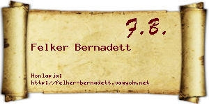 Felker Bernadett névjegykártya